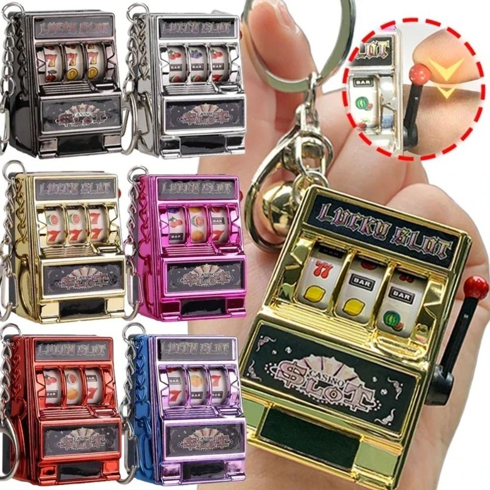 Fruit Slot Machine - Porte-clés rétro anti-stress, mini machine à