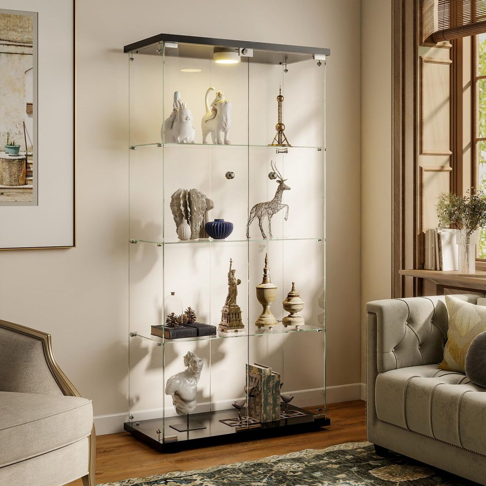 Vitrine avec éclairage LED et  - Glass Cabinet Display avis et prix