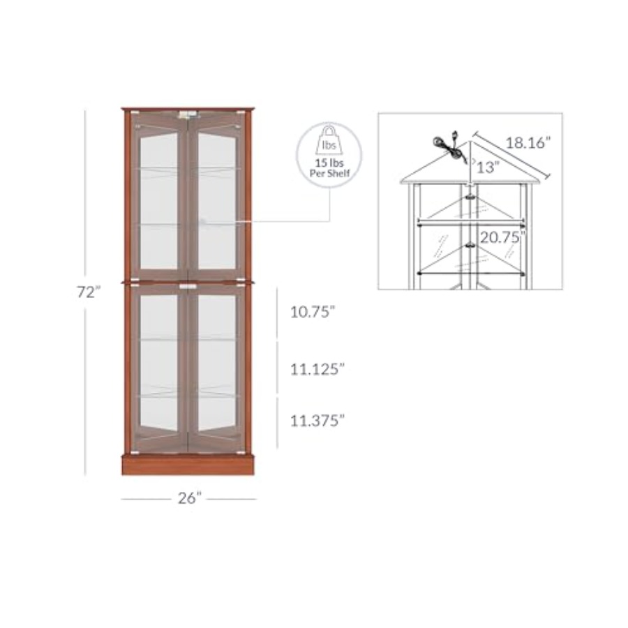 Vitrine d'angle éclairée pour  - Glass Cabinet Display avis et prix