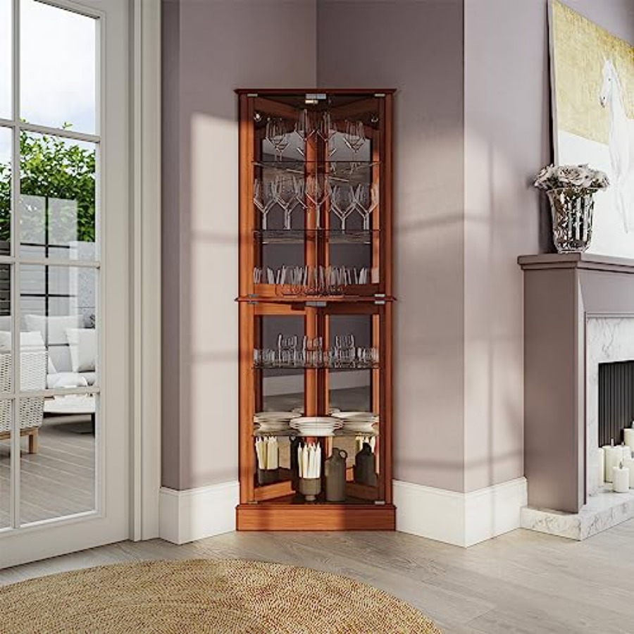 Vitrine d'angle éclairée pour  - Glass Cabinet Display avis et prix