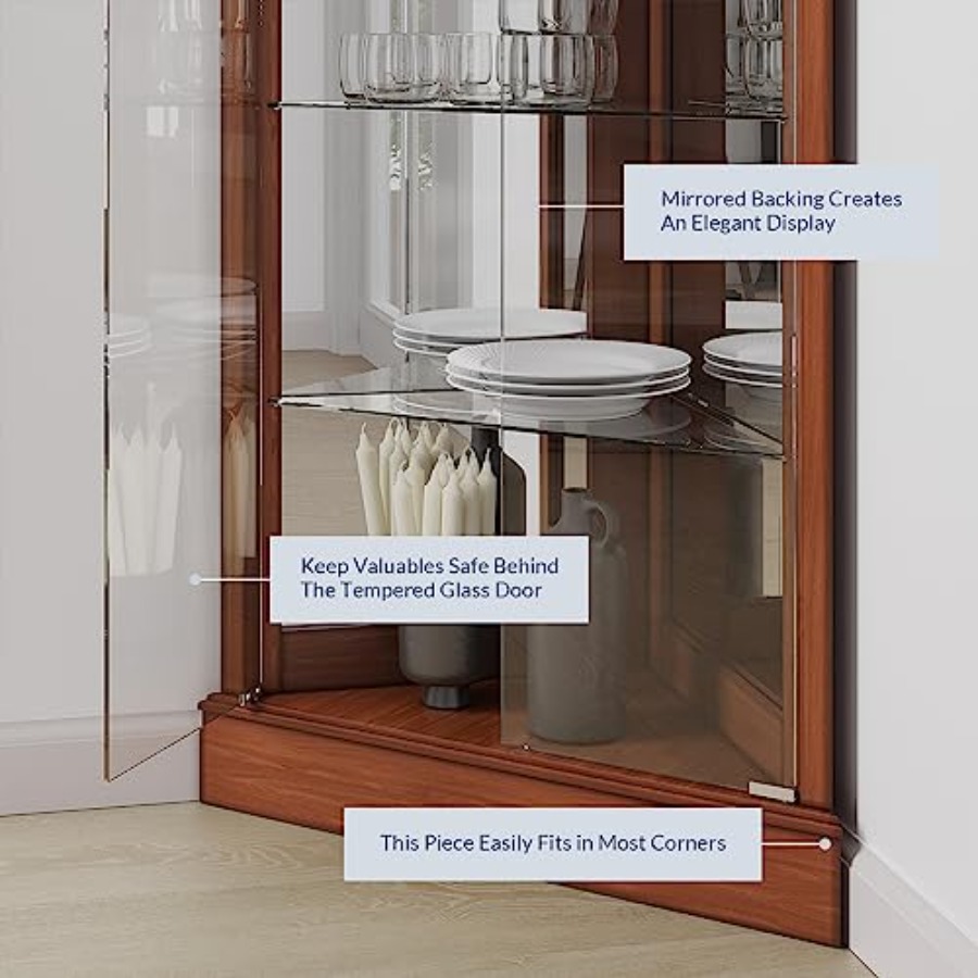 Vitrine d'angle éclairée pour  - Glass Cabinet Display avis et prix