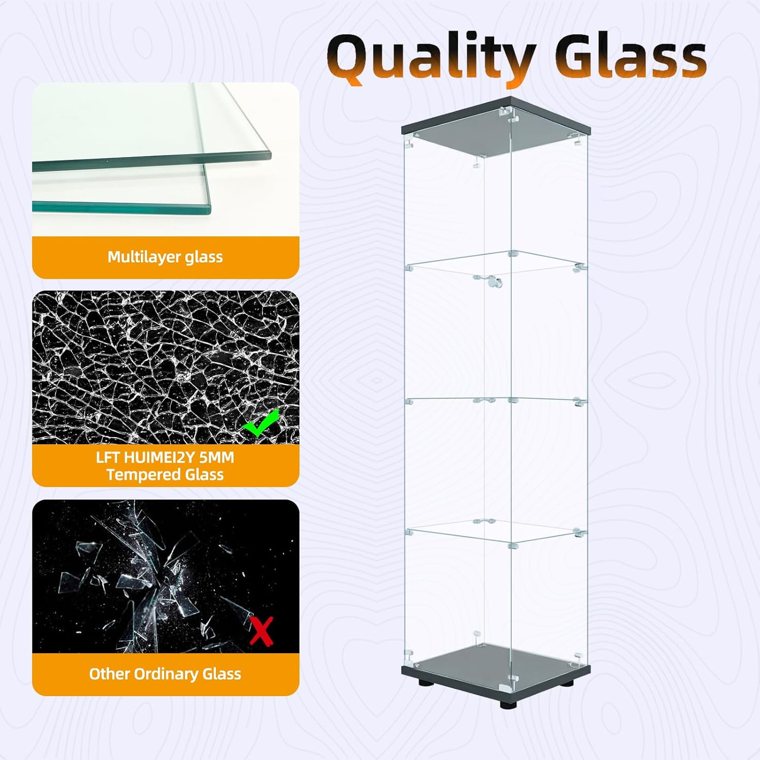 Vitrine en verre avec serrure, - Glass Cabinet Display avis et prix