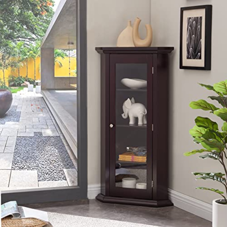 Vitrine d'angle pour salon, en - Glass Cabinet Display avis et prix