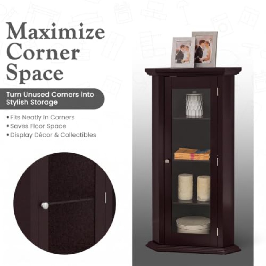 Vitrine d'angle pour salon, en - Glass Cabinet Display avis et prix
