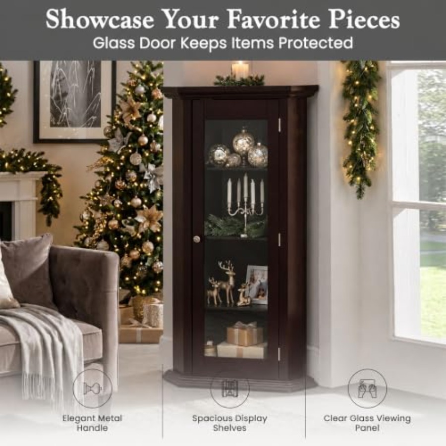 Vitrine d'angle pour salon, en - Glass Cabinet Display avis et prix