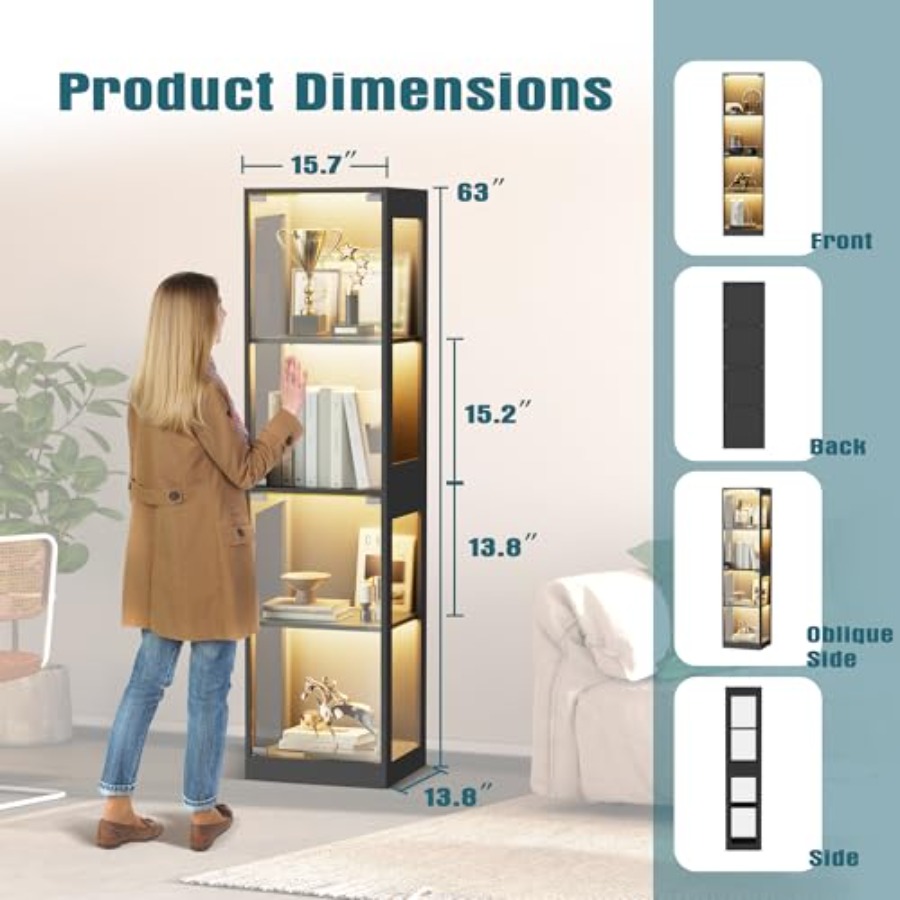 Vitrine en verre avec éclairag - Glass Cabinet Display avis et prix