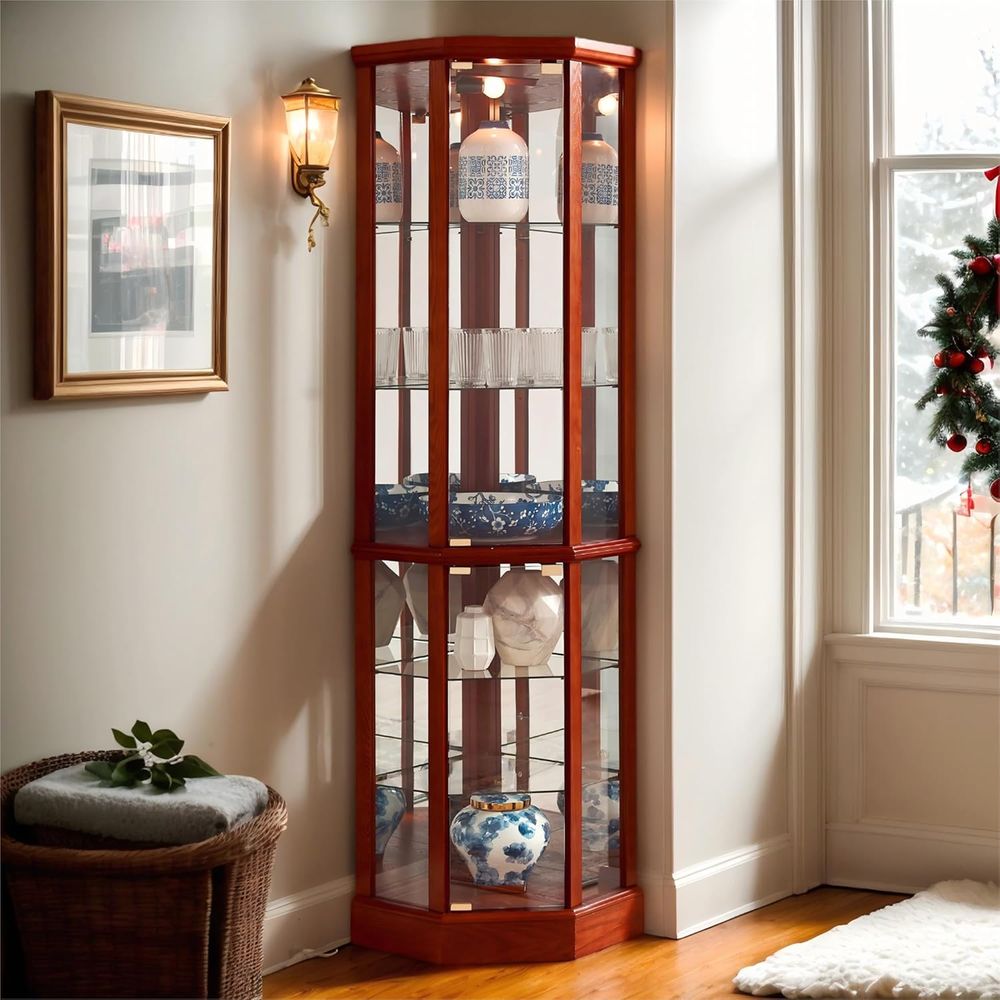 Vitrine éclairée en verre de 7 - Glass Cabinet Display avis et prix