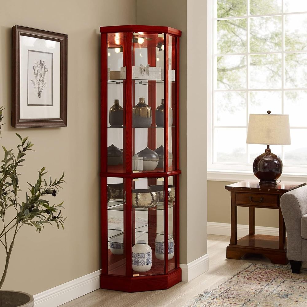 Vitrine éclairée en verre de 7 - Glass Cabinet Display avis et prix